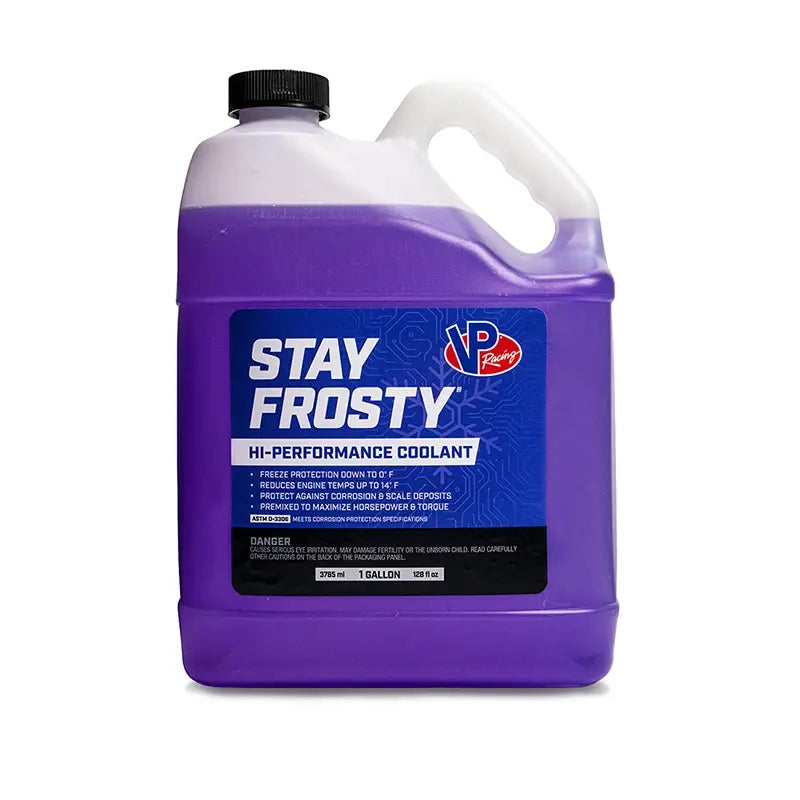 VP Racing Stay Frosty Hi-Performance Coolant.