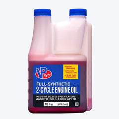 VP Racing Full-Synthetic 2-Cycle Oil for Small Engines.