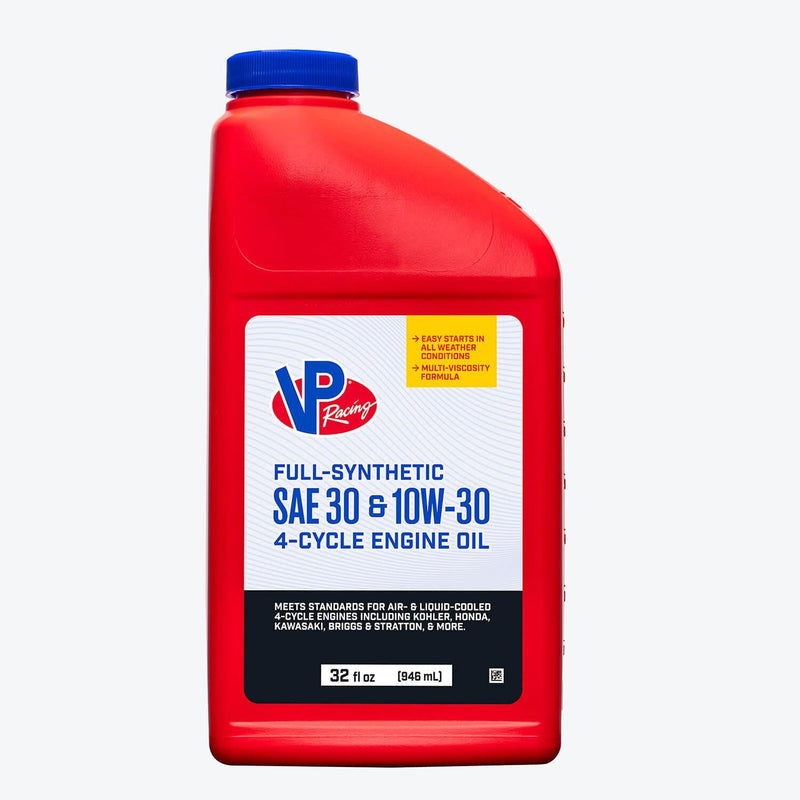 VP Racing 4-Cycle Engine Oil SAE 30 - 10W30 Full Synthetic Small Engine Oil.