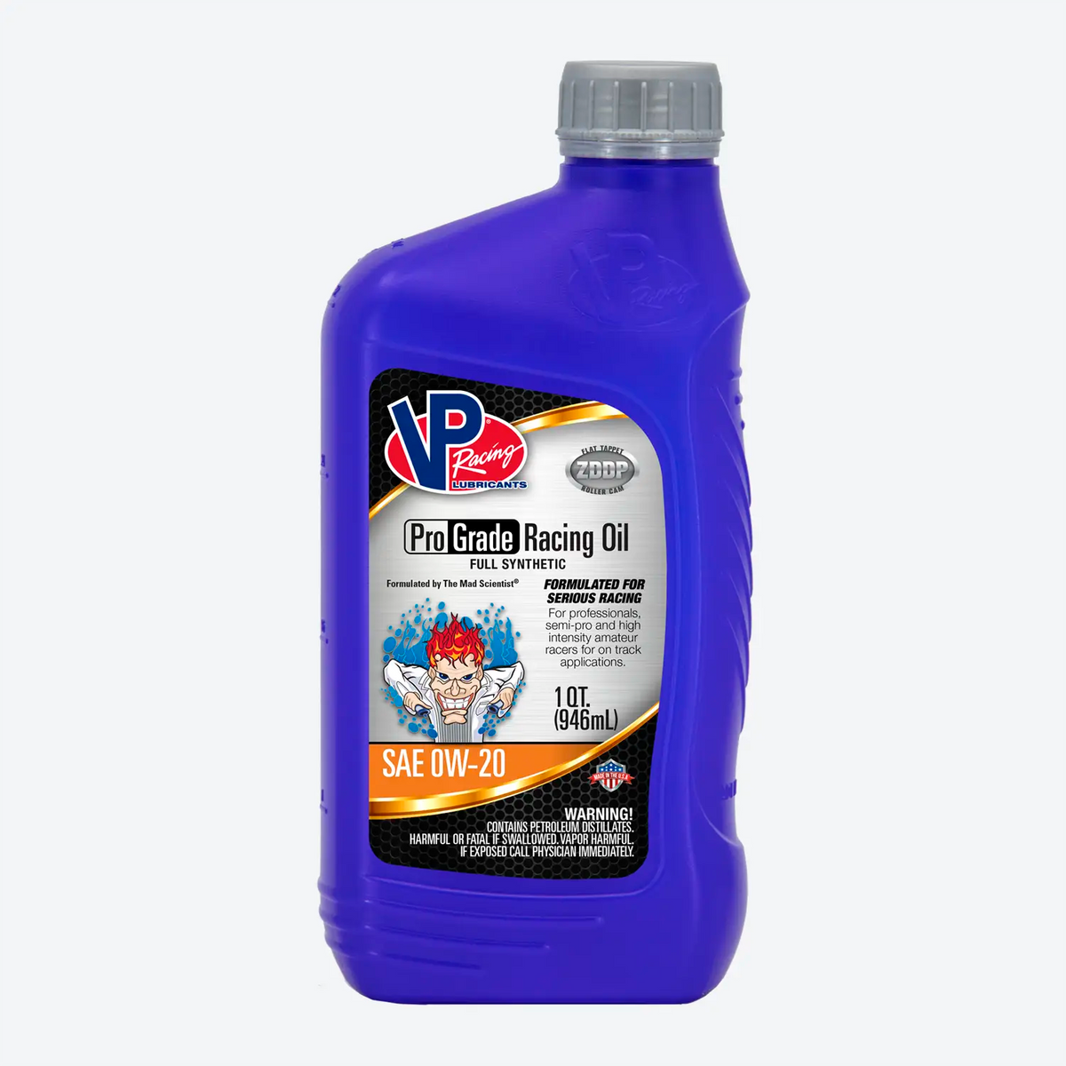 quart-bottle of VP Pro Grade 0w20 full synthetic oil for racing vehicles